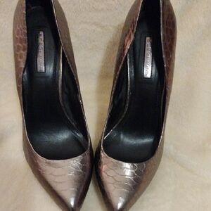 BCBGeneration Shimmering Silver Heels